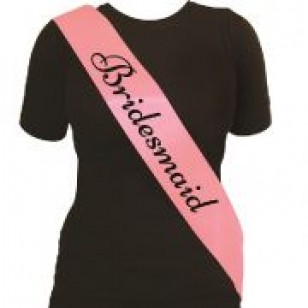 Hen Party Bridesmaid Pink Sash